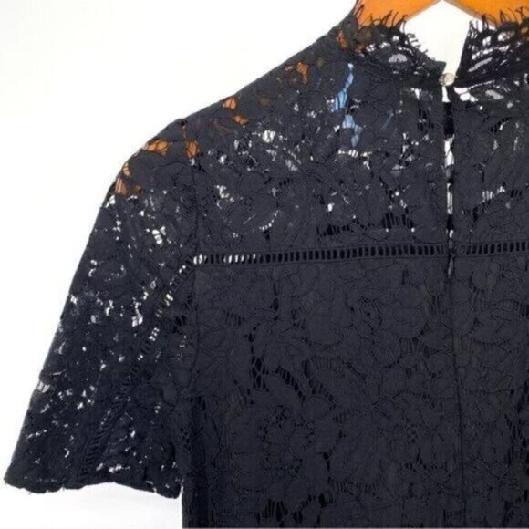 CeCe by Cynthia Steffe Women's Ingrid Black Cutaway Lace Shift Dress - Picture 7 of 14